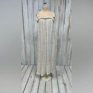 Super cute dress with ruffle and pompom detail (NWOT)